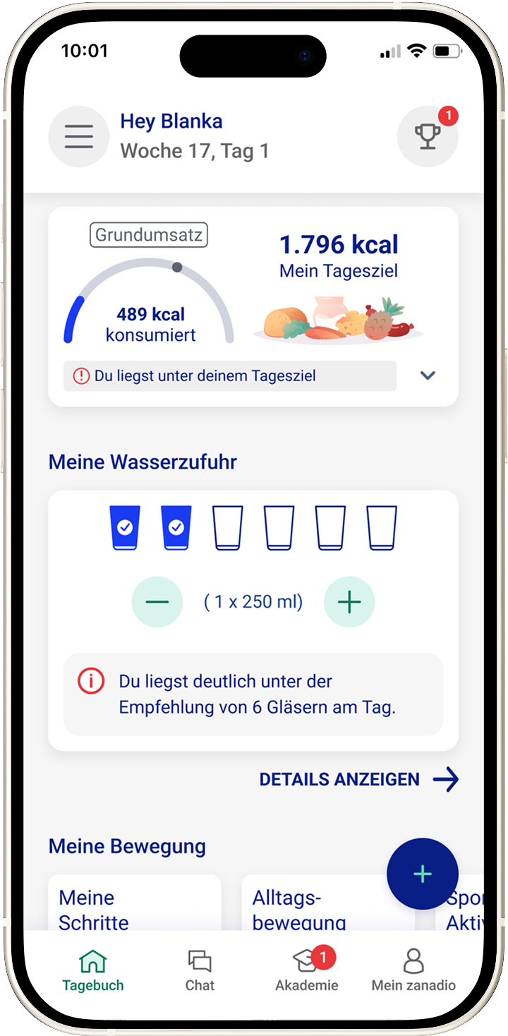 zanadio App — Ernährungstagebuch