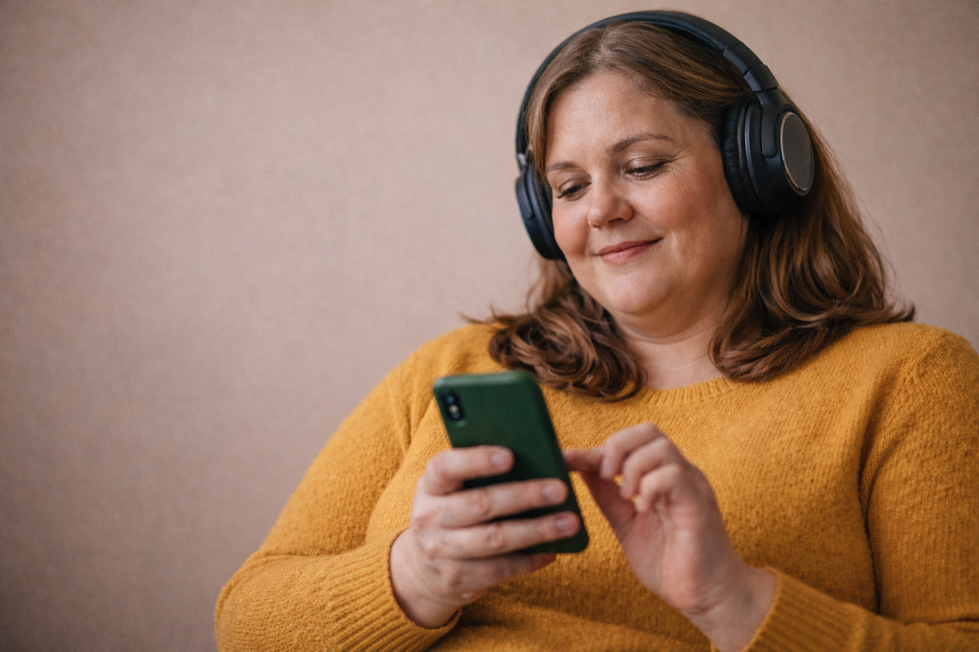 Frau nutzt zanadio auf dem Smartphone